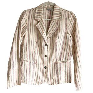 CHICOS 100% Linen Sriped Blazer S